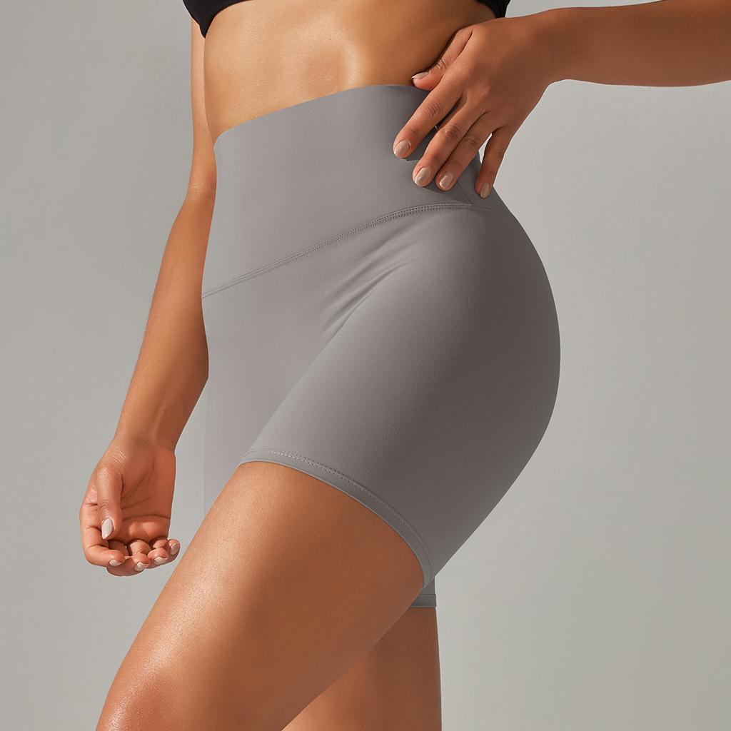 Womens Double Brushed Yoga Shorts 3 Inch Inseam High Waisted Tummy Control Solid Color Workout Gym Spring Summer