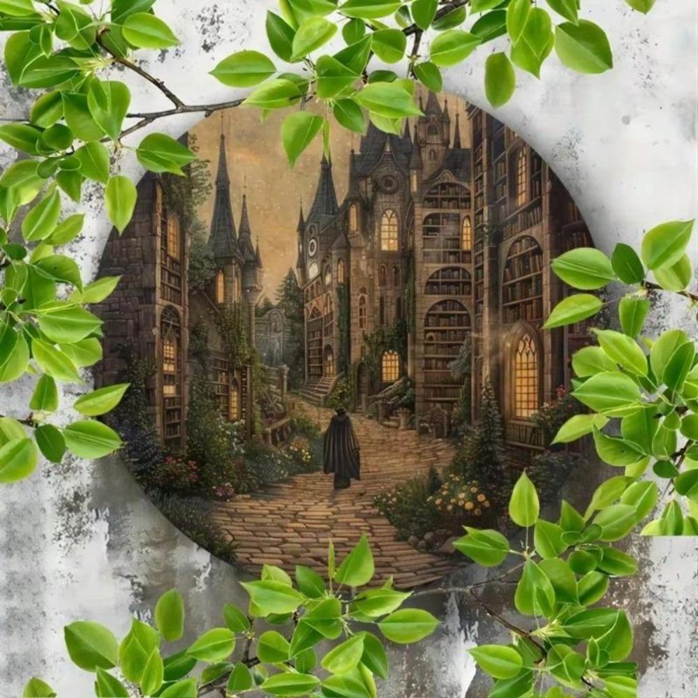 Vintage Magic Academy Metal Tin Sign Fantasy Castle Wall Decor