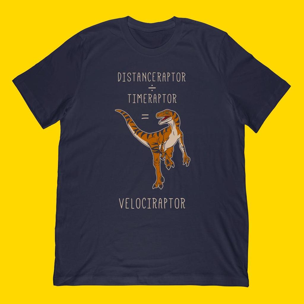 Velociraptor = Distanceraptor / Timeraptor T-Shirt | Raptor Shirt & Classic Raptor Dinosaur Meme Joke Gift