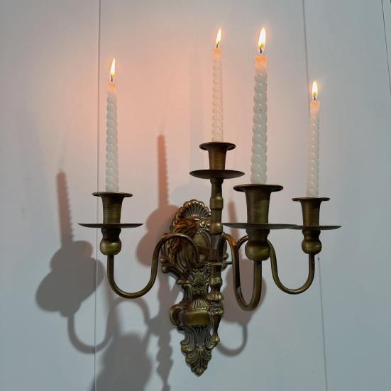 Vintage Wall Sconces Candle Holder 3/4-Arm Iron Art Taper Candle Holder Living Room Bedroom Dining Room Wall Decoration Candlestick