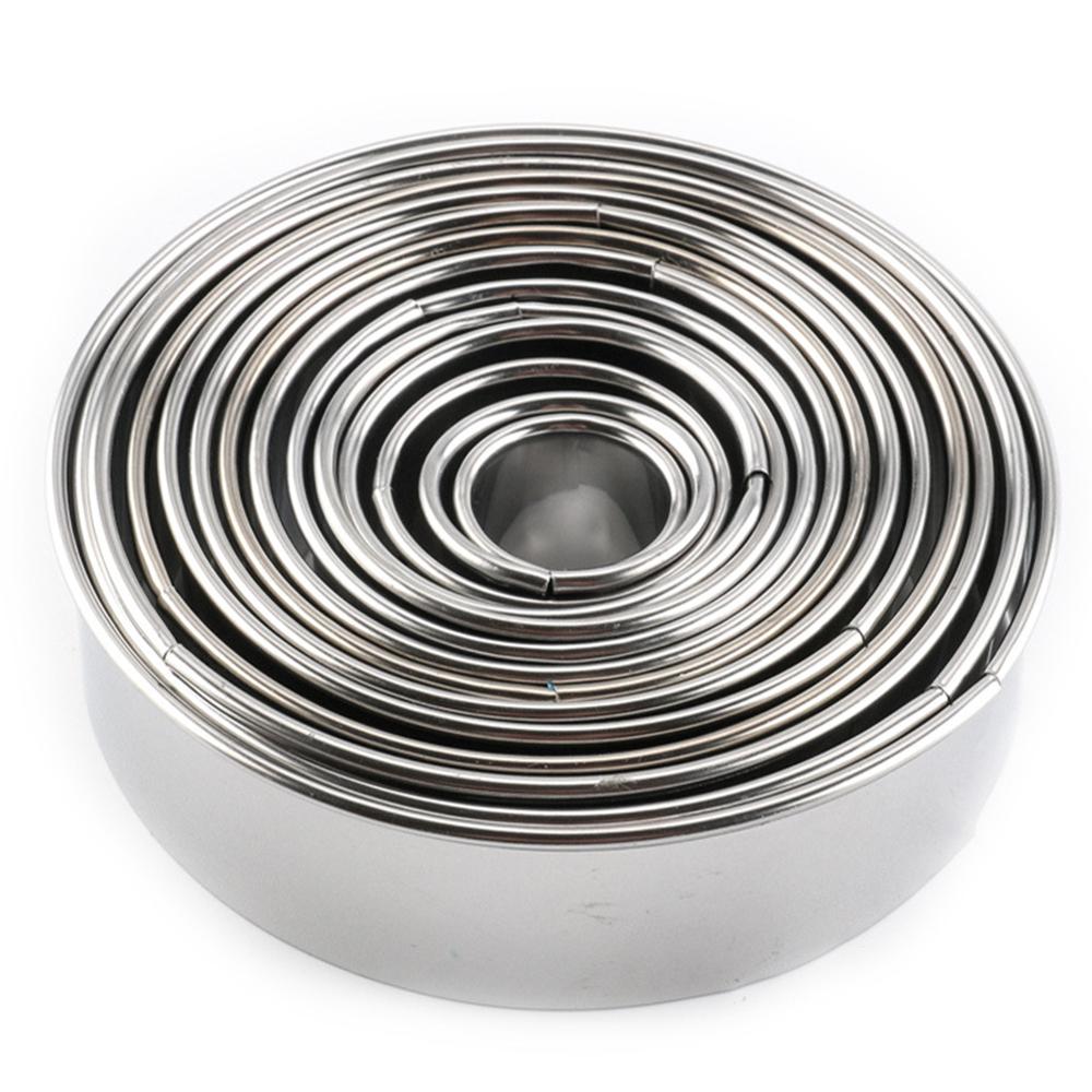 Stainless Steel Cookie Cutter Set, Round Metal Cake Decorations Tools,Baking Molds for Making Tiramisu,Mousse,Etc, 14 Pcs