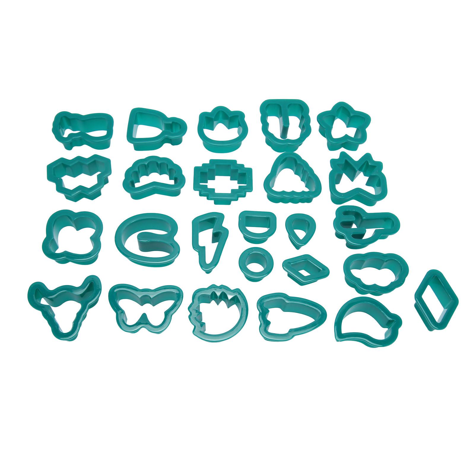 

25 шт. Формы для серег из глины, пищевой пластик, разные стили, толстый край, набор форм для полимерной глины темно-зеленого