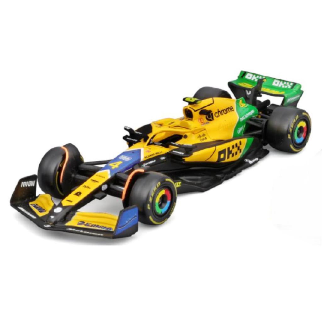 Bburago 2024 Model Scale F1 McLaren MCL38 Senna Memorial Livery Lando Norris Race Sports Car Diecast Model Car Senna 1/43 #4 18-38214 (#4)