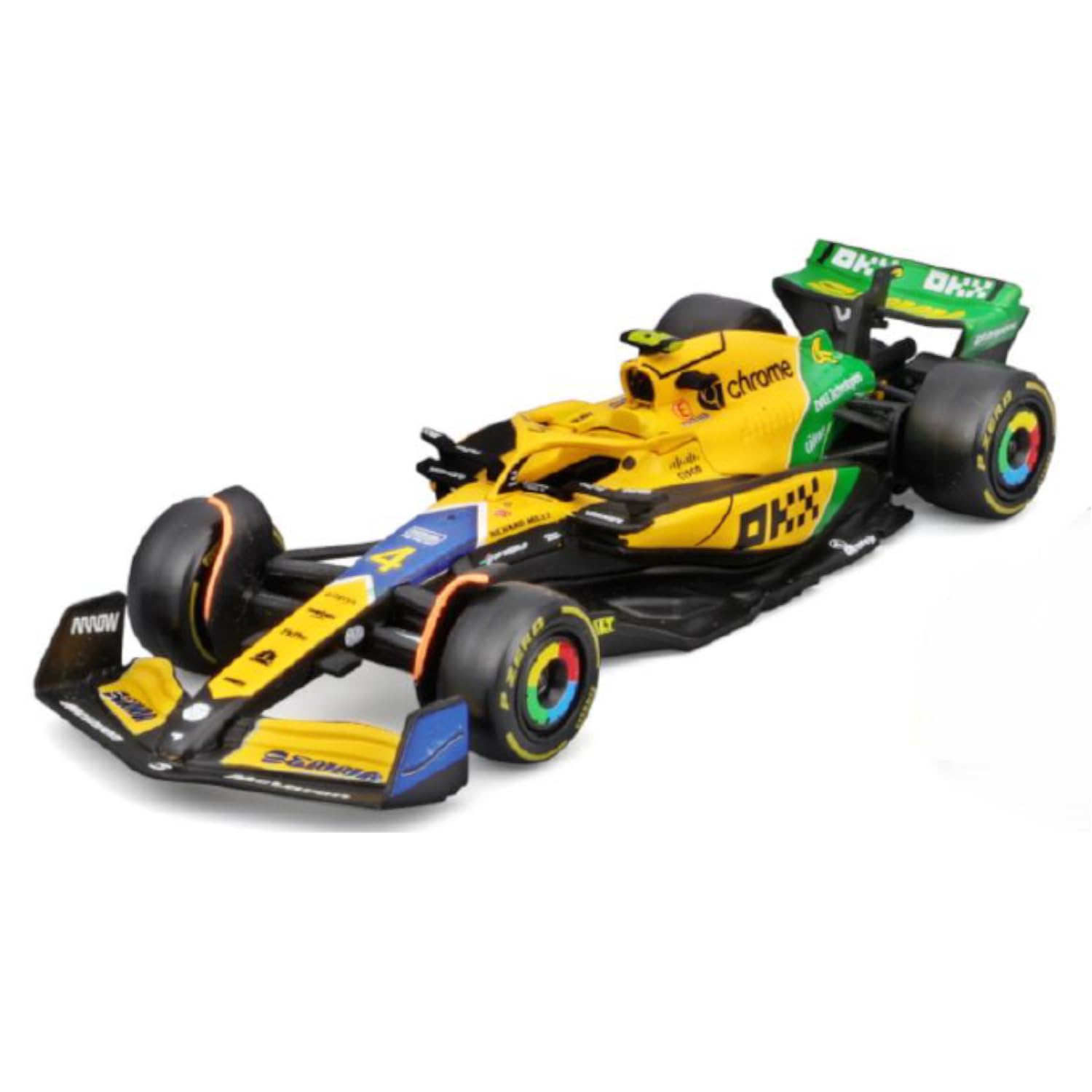

Bburago 2024 Model 1/43 Scale F1 McLaren MCL38 Senna Memorial Livery #4 Lando Norris Race Sports Car Diecast Model Car 18-38214 Senna (#4)