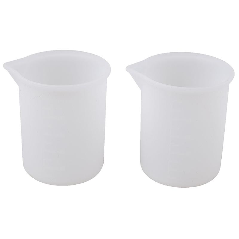 2 stk Silikon 100 ml Målebeger For Smykker Vekt Resin Lim Former