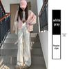 Winter 2025 Women's High-Waisted Pink Fleece-Lined Micro-Flare Sweatpants - Petite Size.