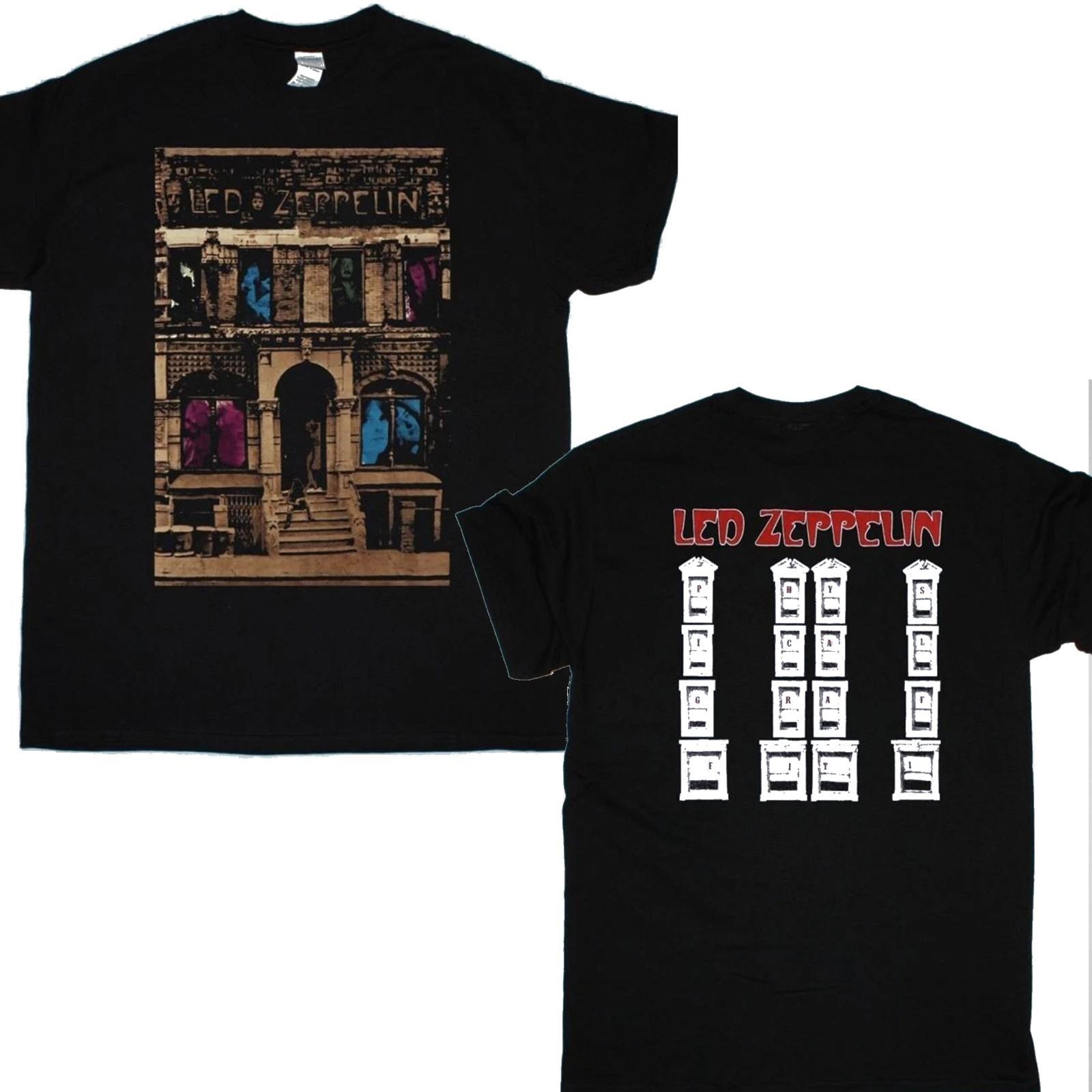 

Vintage Led Zeppelin Physical Graffiti 2 Sides T-Shirt Mens Womens Tees Top, 80S Rock Band T Shirt Mens Womens Tees Top S