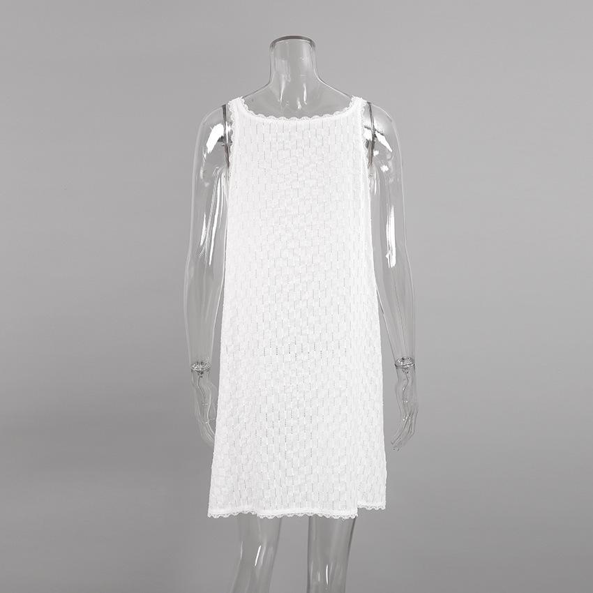 2025 Spring/Summer Women's Cotton Silk Spaghetti Strap Nightdress - Sexy, Hollow-Out, Fashionable Short Skirt Pajamas