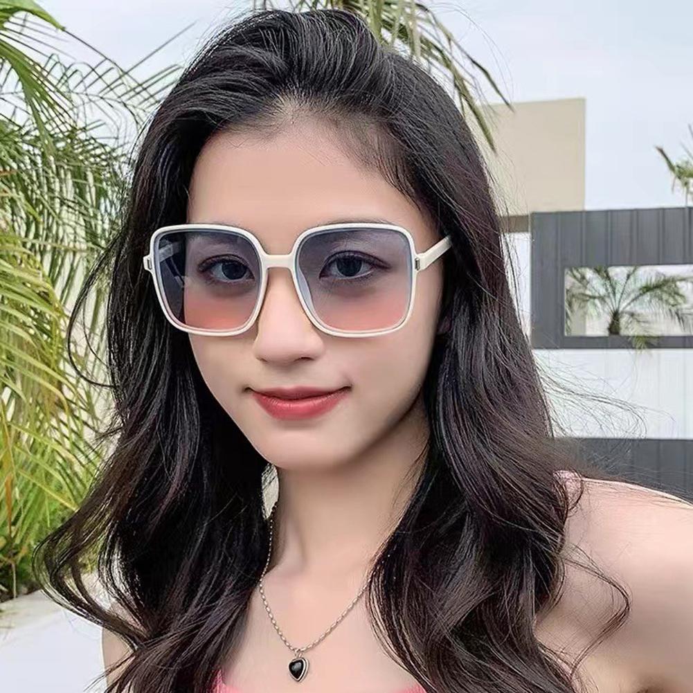 New Big Sunglasses Women Men Trendy Vintage Brand Designer Anti-UV Gradient Color Korean Version Glasses Fashion Accessories