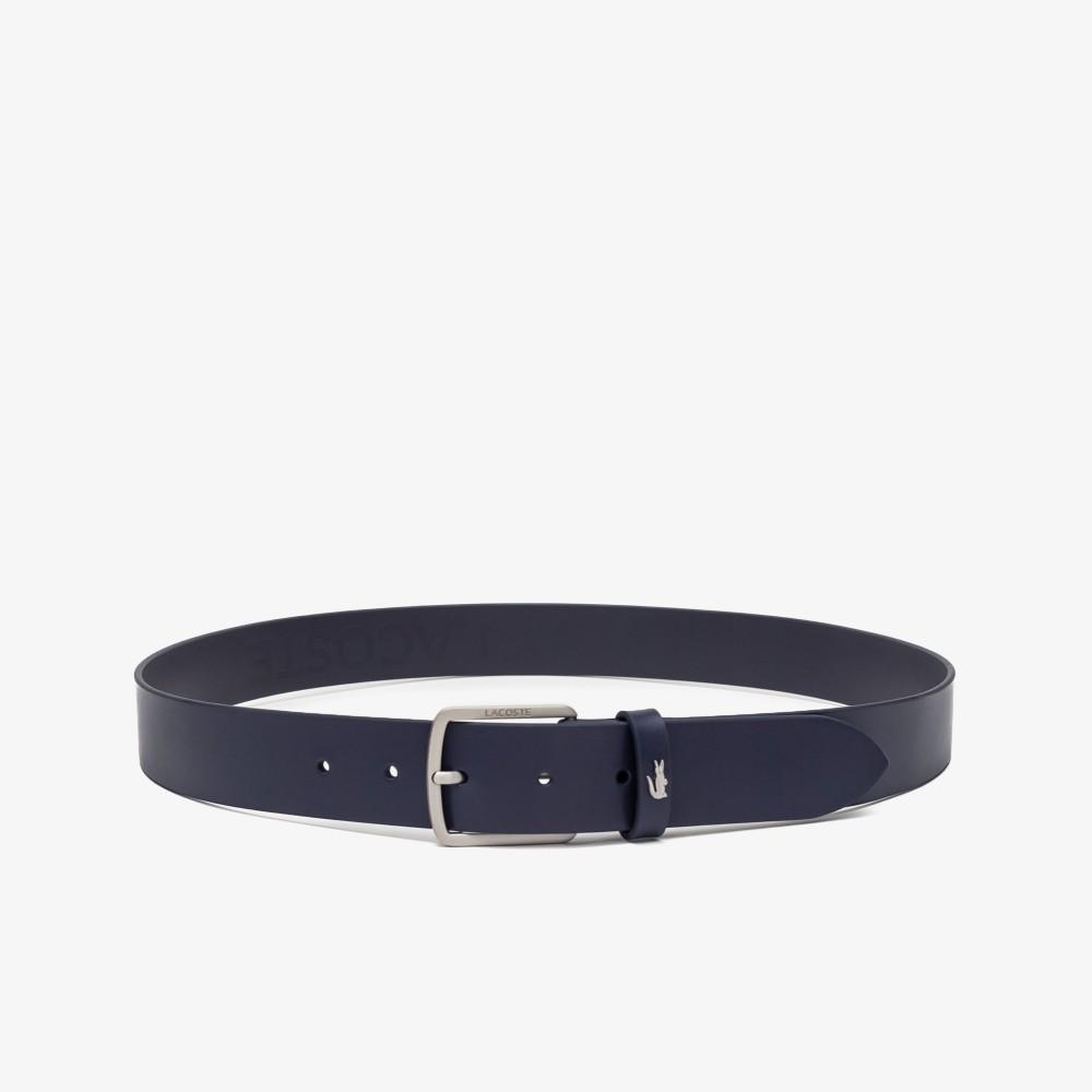 [lacoste] Men's Elegance 35MM Silver Croc Leather Belt RC4082M56G021