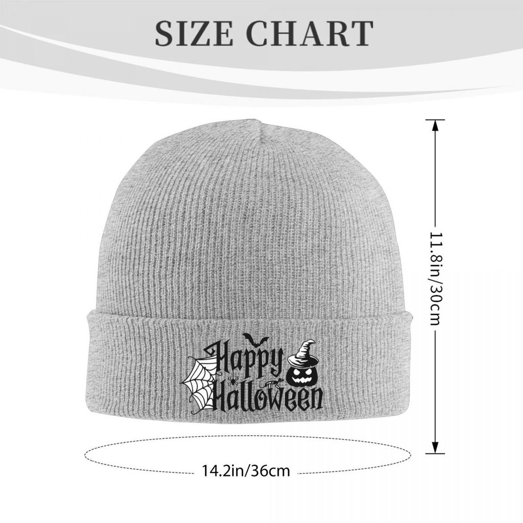 Happy Halloween Warm Knitted Cap Fashion Bonnet Hat Autumn Winter Outdoor Beanies Hats for Men Women Adult