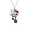 Hello Kitty Crystal Necklace Unisex Necklace Silver 5075269