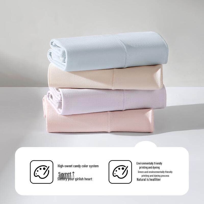 Runwei 4-Pack 10A Antibacterial 100% Cotton Mid-Waist Women's Briefs