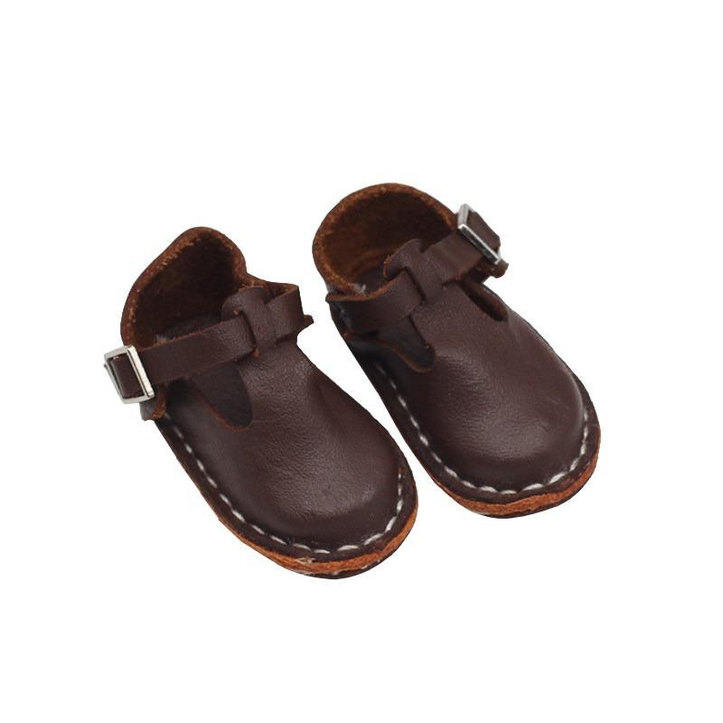 1:6 Scale BJD Doll Shoes, A Pair of Ankle-Strap Shoes, CowhideFlat Shoes for 12 inch Blythe Doll Accessories