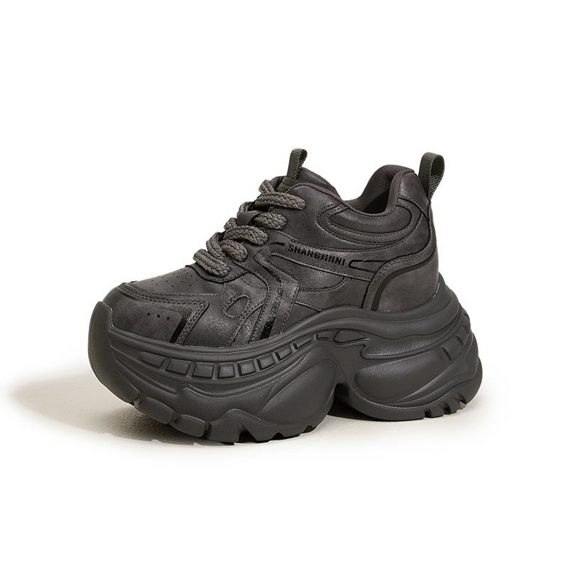 Platform dad shoes women's 2025 autumn and winter new small inner height increase women's shoes muffin bottom versatile casual sports shoes