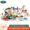 Wooden Track Train Set With 108 Pieces For Kids Educational Playroom