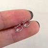 Cute Cat Shining Zircon Earrings Kawaii Earrings Cartoon Sweet Ear Studs Jewelry