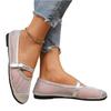 Women Summer Mesh Mary Jane Flats Shoes Breathable One Strap Casual Lightweight Slip On Ballet Flats with Buckle Closure