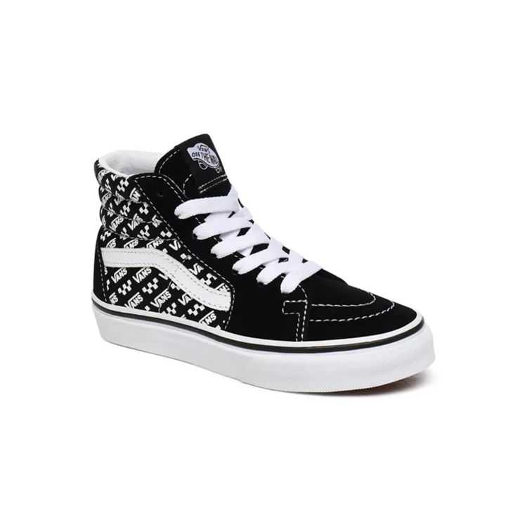 Vans Sk8 Canvas High Top Skate Shoes Black White Kids Sneakers VN0A4BUWTEZ