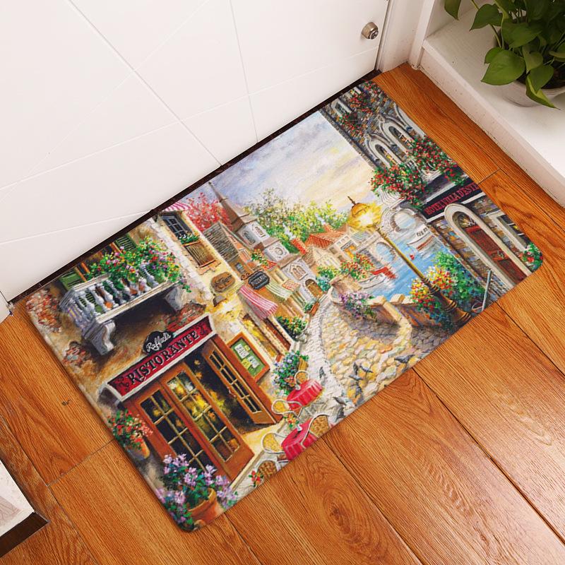 

Коврик для входной двери, ковер для дома, для дома и улицы, нескользящий, ретро, ​​картина маслом, дверной коврик, коврик для коридора 50x80cm