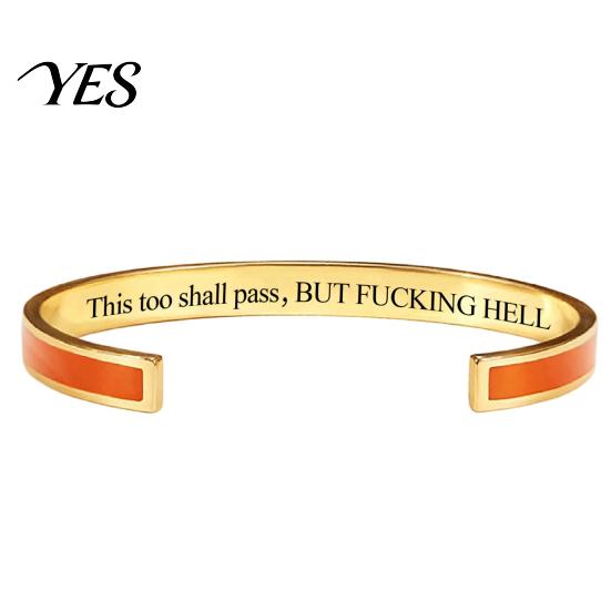 Bracciale Semplice di Alta Gamma Anche Questo Passerà Bracciale a Braccialetto con Mantra, Regolabile Inciso Motivazionale Comodo Braccialetto da Polso Informazioni Nascoste