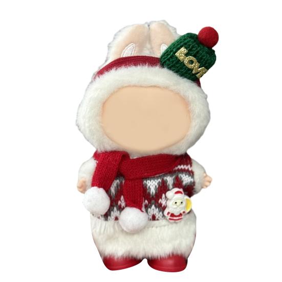 Christmas Costume Set 17cm Doll Outfit Santa Claus Clothes Santa Hat Dress Accessories Cute Dress Up Costume Set for Xmas Holiday Winter Gifts