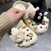 Coal Briquette Plush Doll Shoe Ornaments: Removable & Cute Clog Accessories 