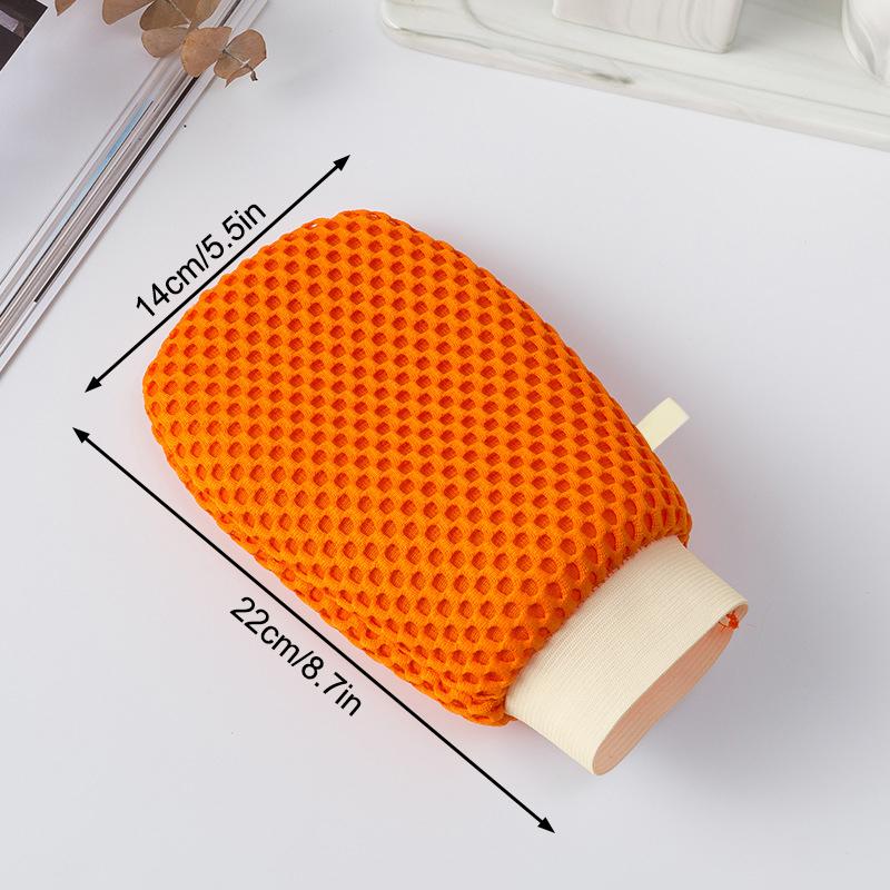 2-in-1 Bade-Luffa-Handschuh Doppelseitig Zum Entfernen von abgestorbenen Hautschüppchen und Schmutz Badehandschuh Duschlappen Schäumnetz Seifensäckchen Kann Seife hineinlegen