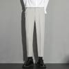 Men's Slim Straight Anti-Wrinkle Business Casual Black Nine-Point Suit Trousers