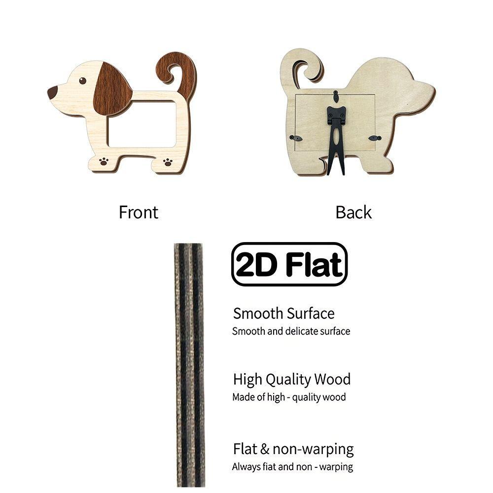 Smooth Animal Shape Picture Frame Cartoon Photo Display Rack Durable Wood Photo Frame for Desktop