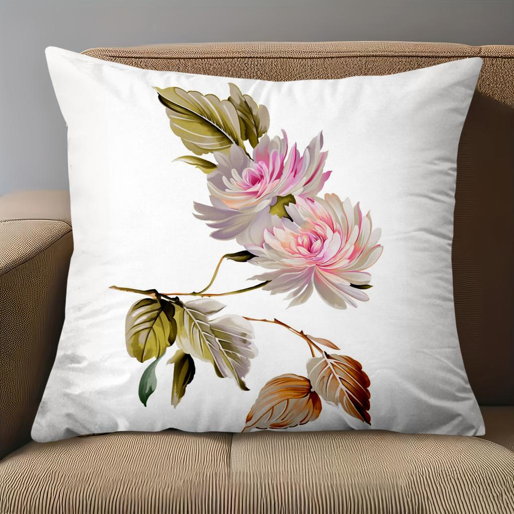 1 Pieces Vintage Watercolor Floral Throw Pillow Covers Pattern Cushion Cover Suitable For Sofa Bedroom Car Pillow Cover