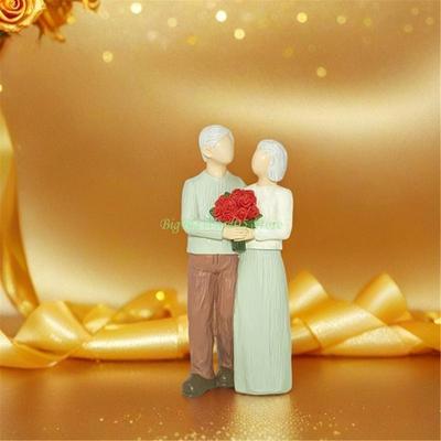 24TE Romantiques Couple Âgé Aimant Figurine Résine Statue Anniversaire Saint-Valentin Figures Cadeau pour Parent Grands-Parents