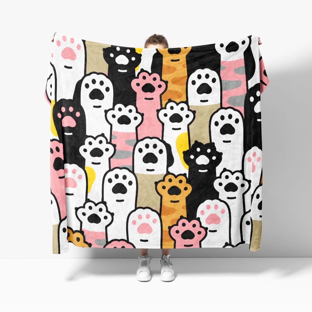 Cat Paw Creative Flannel Blanket Queen Size for Couch Sofa Dog Paw Blanket Children Cozy Soft Lightweight Cute Decor