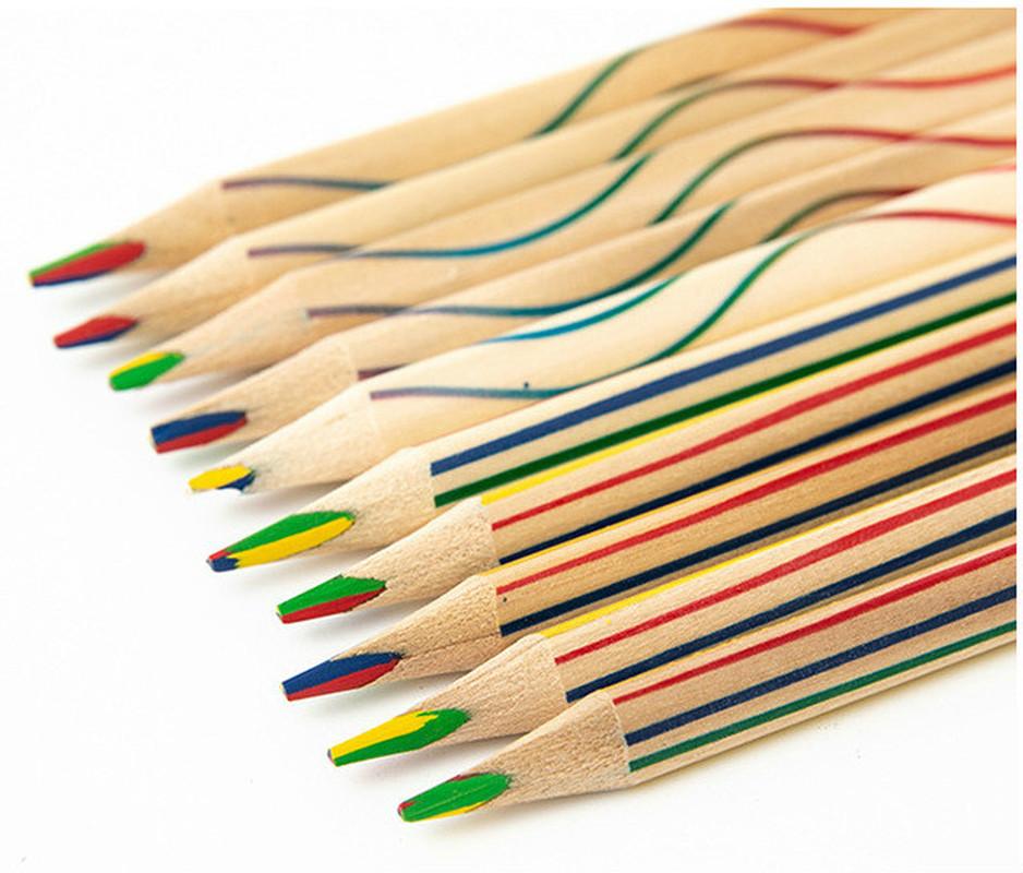 10pcs Four Wooden Colored Pencils with The Same Core Design Painting Secret Garden School Art Supplies for Artist
