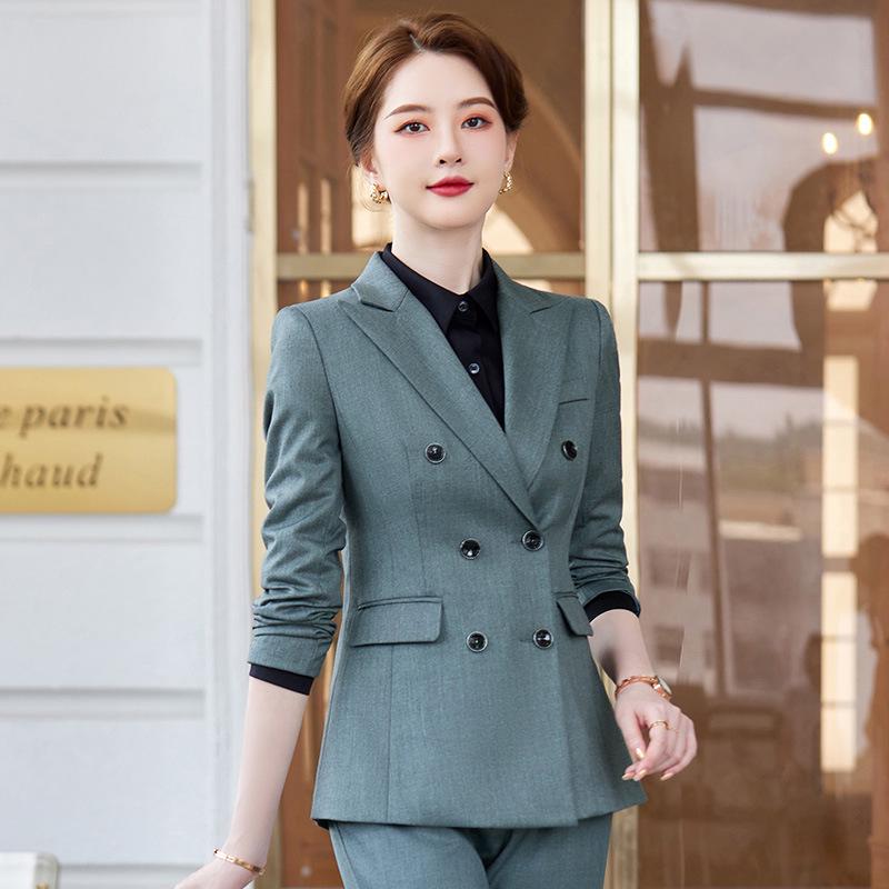 2023 High-End Women's Autumn Pant Suit: Elegant Formal Blazer Set for Professional Wear