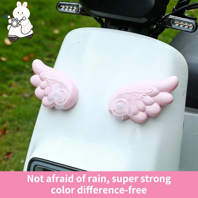 Removable Helmet Decoration Lovely Glowing Angel Devil Wings Stickers Easy To Install Motorcycle Motorbike Cycling Supplies