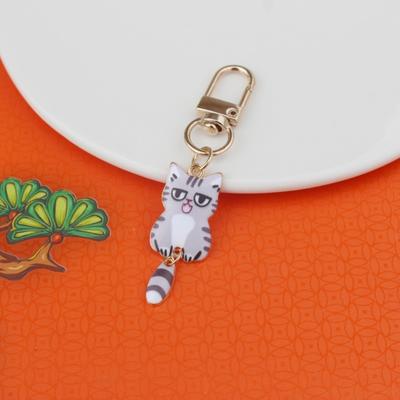 Vibrant Printed Cat Keychain Rustproof Alloy Design Compact Decorative Piece Printed Cat Keychain For Daily Essential