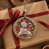 Rustic Xmas Tree Pendants Christmas Wooden Hanging Sign with Hemp Rope, Holiday Wall Decor Indoor for Home Party Decoration, Solid Wood Festive
