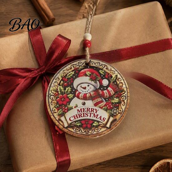Rustic Xmas Tree Pendants Christmas Wooden Hanging Sign with Hemp Rope, Holiday Wall Decor Indoor for Home Party Decoration, Solid Wood Festive
