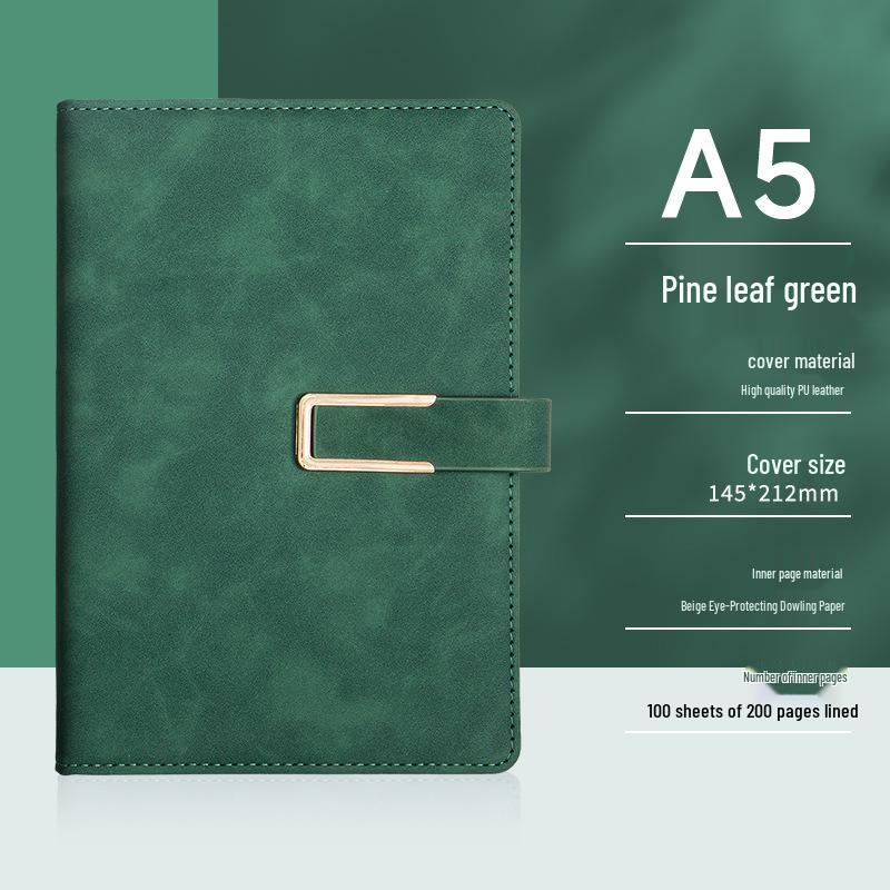 Кожаный бизнес-блокнот формата А5 с магнитной застежкой – Высококачественный, с плотными страницами, с возможностью печати логотипа