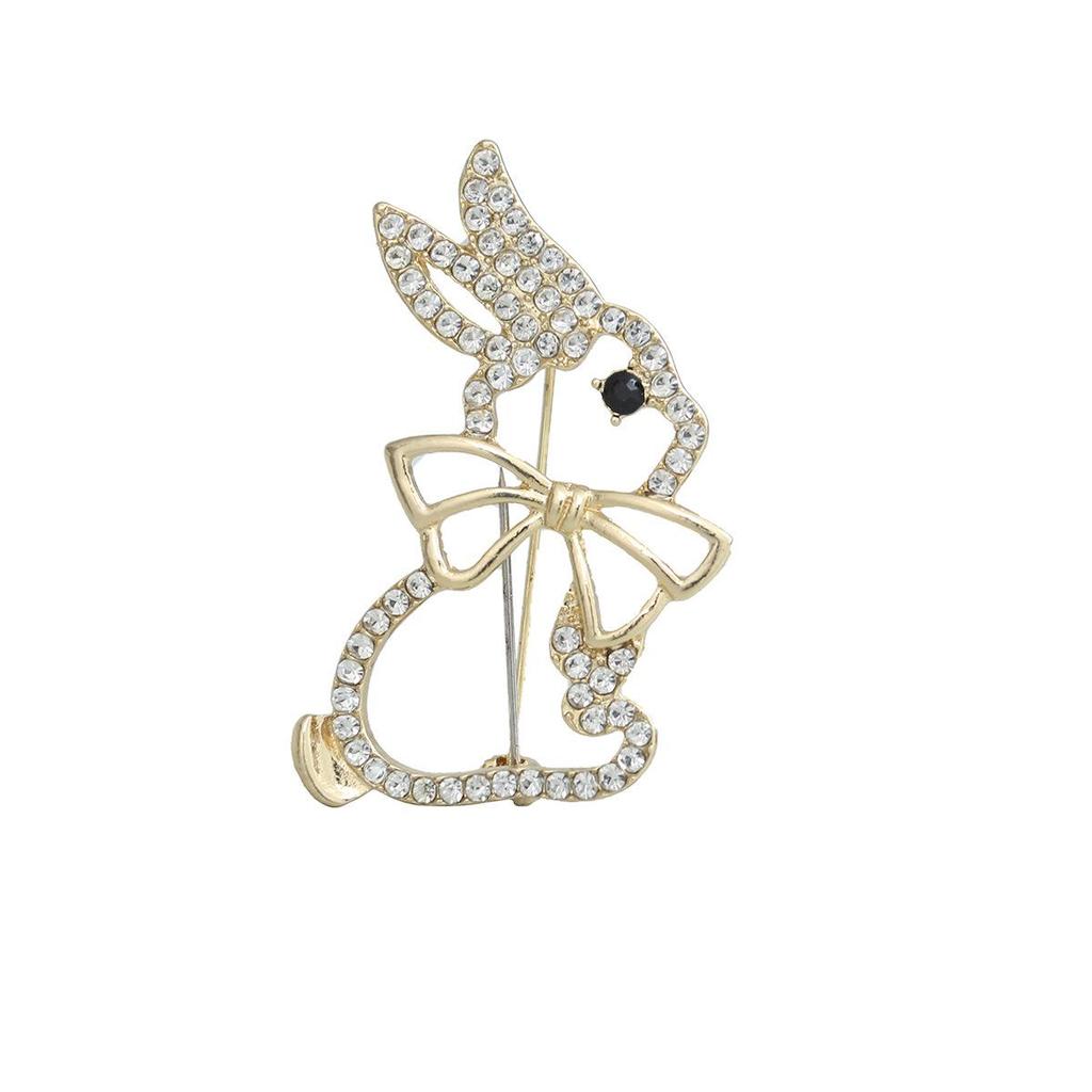 High-End Luxury Rabbit Bow Tie Brooch: Premium Suit Lapel Pin