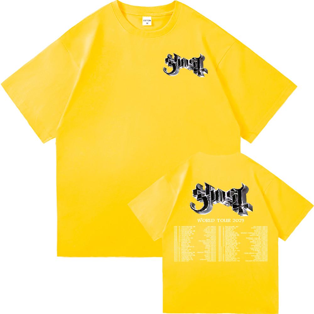 GHOST SKELETÁ Světové turné 2025 Módní pánské estetické vintage hip hopové tričko Unisex Satanizovaná ležérní bavlněná trička