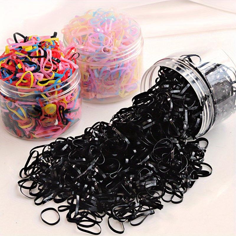 500/1000pcs Thickened High Elastic Rubber Bands Are Soft And Durable, Black Color Female Hair Bands For Ponytails, Braided Hair