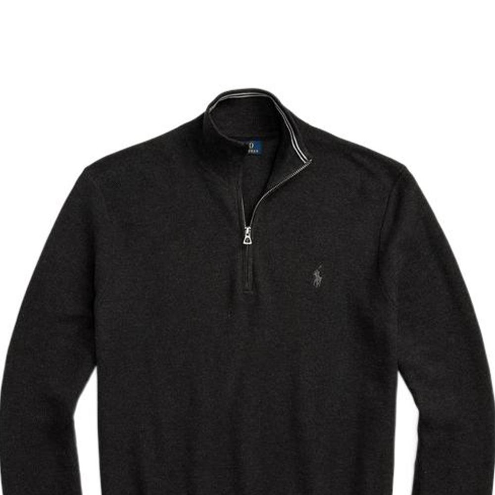 Polo Ralph Lauren FW22 Solid Logo Embroidered Mesh Knit Sweater Men Sweater Gray MNPOSWE16821115-020