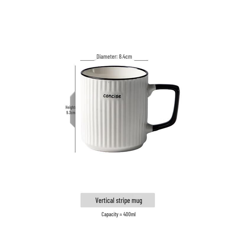 Luxury Striped Ceramic Mug with Coaster