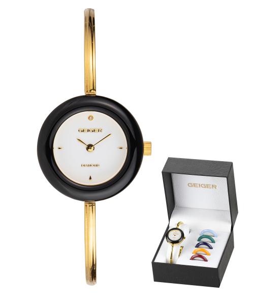 

[GEIGER] GEIGER Women s Diamond Changeable Watch (+ 5 Bezels) GE1258GD GE1258GD