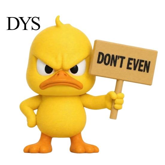 Sculpted Duck Gifts Angry Figurine Collection, Funny Yellow Desktop Ornament, Cute Grumpy Small Plastic Statues Statue for Home Office Car Dashboard