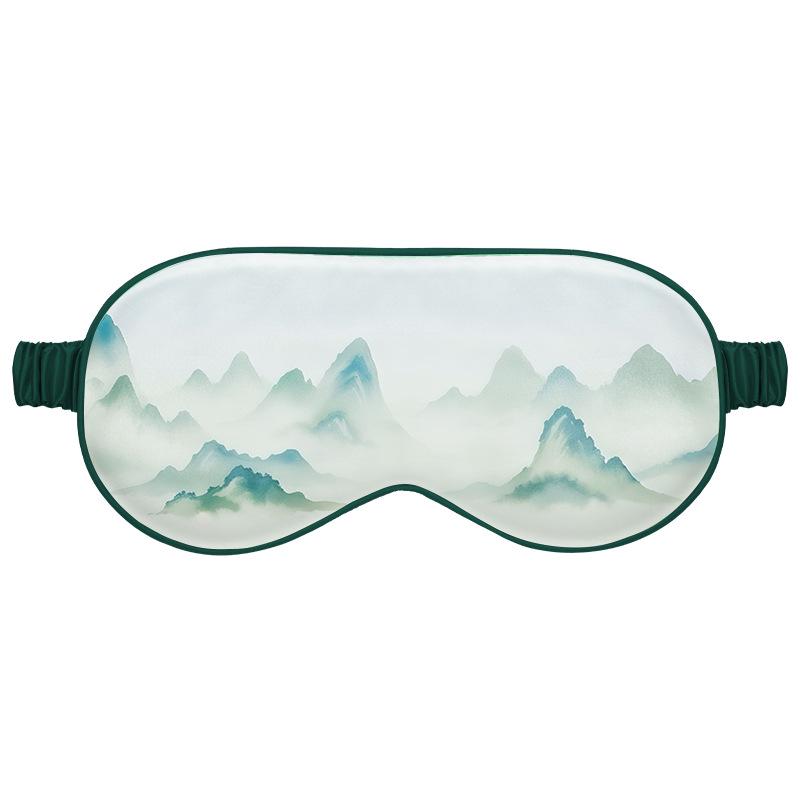 New Double-Sided Imitation Silk Shade Eye Mask - Elastic & Travel-Friendly Chinese Style Sleep Mask
