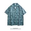 Hawaiian floral shirt for men, short-sleeved, summer, casual, loose, versatile, collared shirt for couples