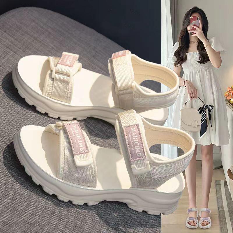 Sports Casual Shoes Thick Bottom Sandals Women's Summer Outwear Ladies Velcro Lightweight Sandals